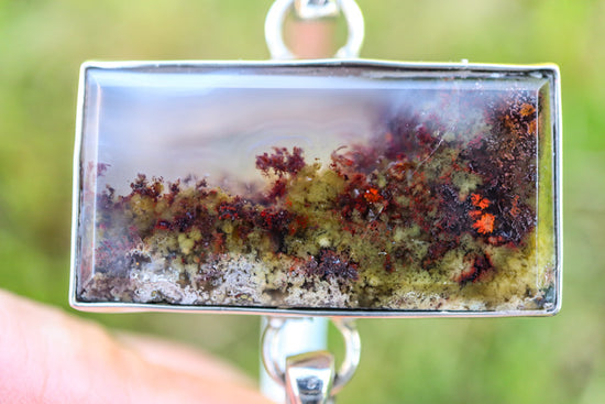 Moss Agate Bracelets in Sterling Silver & 14ct Gold.