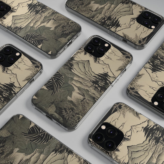 Soft Phone Case With Japanese Monstera Garden Design