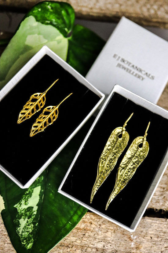 Monstera Obliqua Peru Earrings 18ct Gold Plated