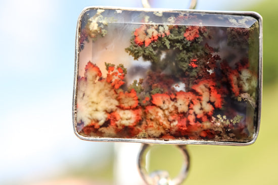 Moss Agate Bracelets in Sterling Silver & 14ct Gold.